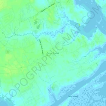 Mappa topografica Bear Creek, altitudine, rilievo