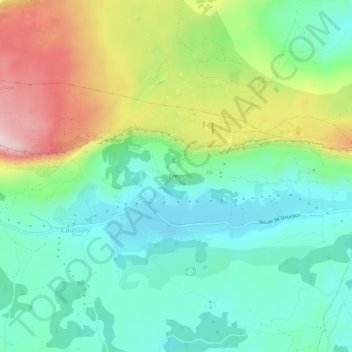 Mappa topografica Cresp, altitudine, rilievo