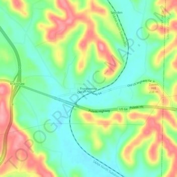 Mappa topografica Frankewing, altitudine, rilievo
