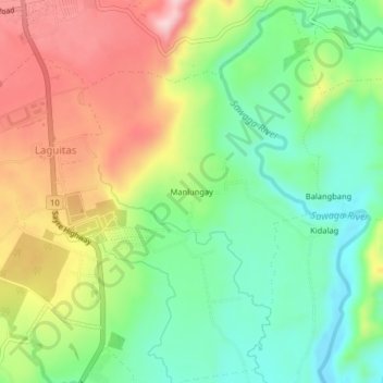 Mappa topografica Manlungay, altitudine, rilievo
