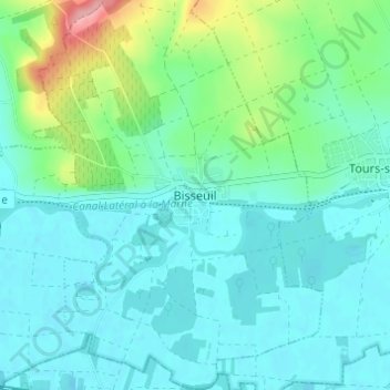 Mappa topografica Bisseuil, altitudine, rilievo