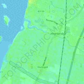 Mappa topografica Alstone, altitudine, rilievo