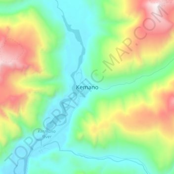 Mappa topografica Kemano, altitudine, rilievo