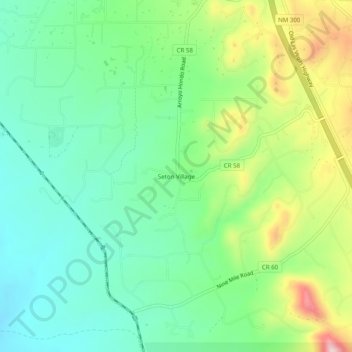 Mappa topografica Seton Village, altitudine, rilievo