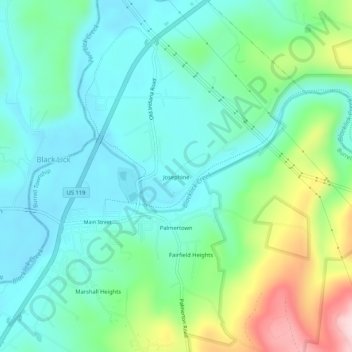 Mappa topografica Josephine, altitudine, rilievo