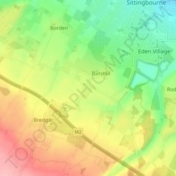 Mappa topografica Grove End, altitudine, rilievo