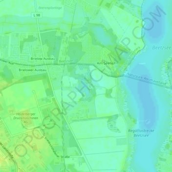 Mappa topografica Schindelbruch, altitudine, rilievo