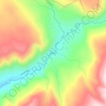 Mappa topografica Dunton, altitudine, rilievo