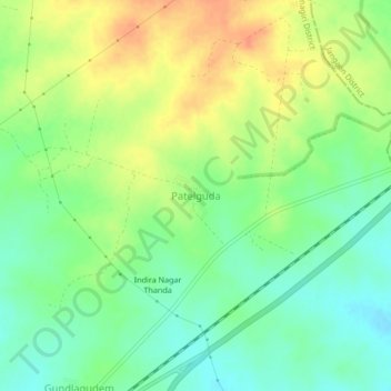 Mappa topografica Patelguda, altitudine, rilievo