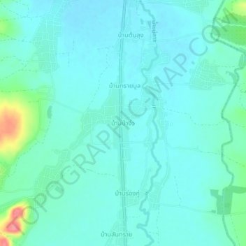 Mappa topografica Ban Pa Ngio, altitudine, rilievo