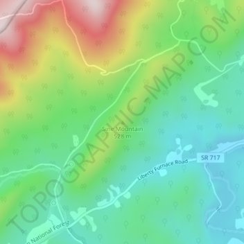 Mappa topografica Sine Mountain, altitudine, rilievo