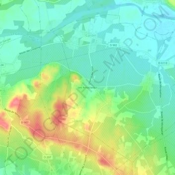 Mappa topografica Les Arnasseaux, altitudine, rilievo