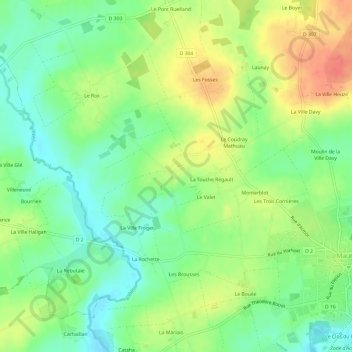 Mappa topografica Le Désert, altitudine, rilievo