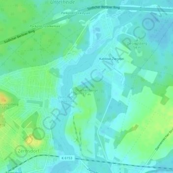 Mappa topografica Drachenberge, altitudine, rilievo