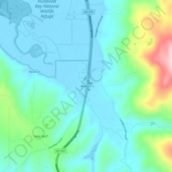 Mappa topografica Beatrice, altitudine, rilievo