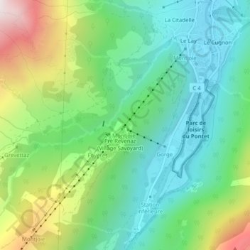 Mappa topografica L'Étape, altitudine, rilievo