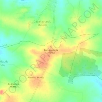 Mappa topografica Banjaragadda Thanda, altitudine, rilievo