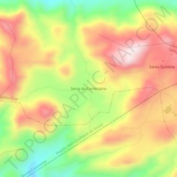 Mappa topografica Serra do Comissário, altitudine, rilievo