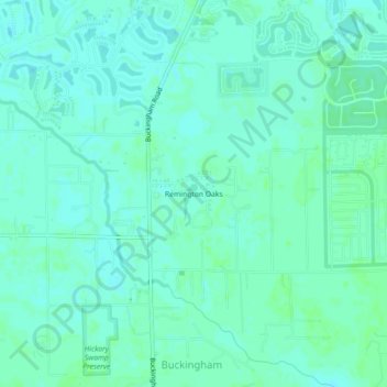 Mappa topografica Remington Oaks, altitudine, rilievo