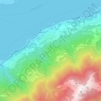 Mappa topografica Sasso di Grumo, altitudine, rilievo