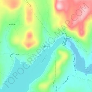 Mappa topografica Conklingville, altitudine, rilievo