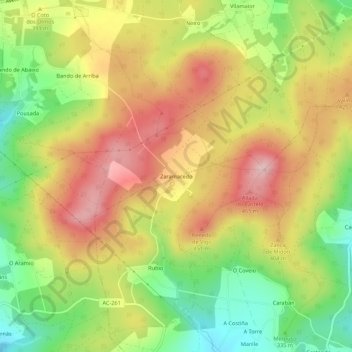 Mappa topografica Zaramacedo, altitudine, rilievo