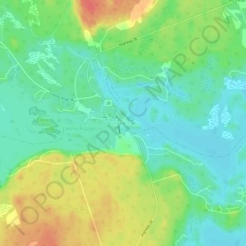 Mappa topografica Burleigh Falls, altitudine, rilievo