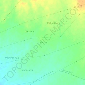 Mappa topografica Sarwara, altitudine, rilievo