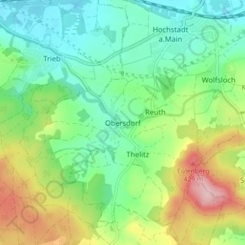 Mappa topografica Obersdorf, altitudine, rilievo