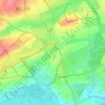 Mappa topografica Greenknowe, altitudine, rilievo