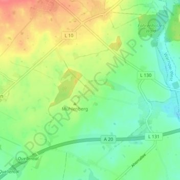 Mappa topografica Klein Bölkow, altitudine, rilievo