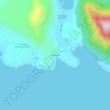 Mappa topografica Ensenada, altitudine, rilievo