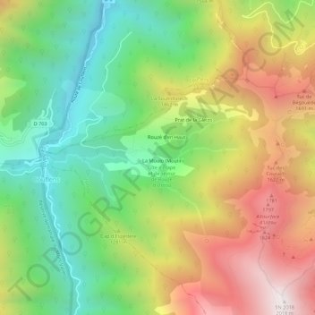 Mappa topografica Labouche, altitudine, rilievo