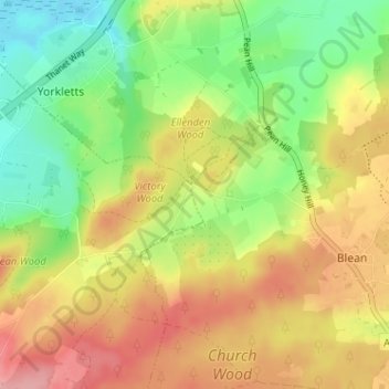 Mappa topografica Denstroude, altitudine, rilievo