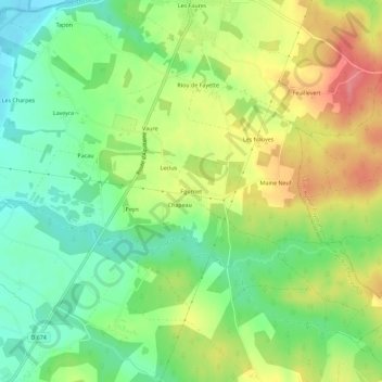 Mappa topografica Fournet, altitudine, rilievo