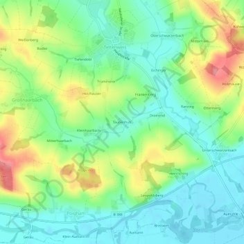 Mappa topografica Taubenhub, altitudine, rilievo