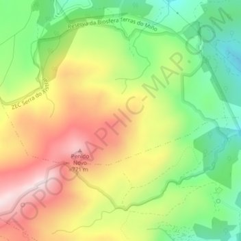 Mappa topografica A Santana, altitudine, rilievo