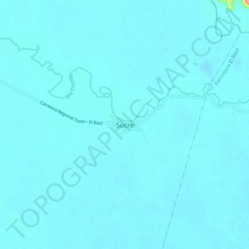 Mappa topografica Sucre, altitudine, rilievo