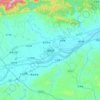 Mappa topografica 城固县, altitudine, rilievo