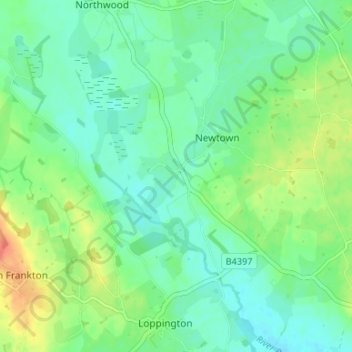 Mappa topografica Wolverley, altitudine, rilievo