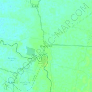 Mappa topografica Howraghat, altitudine, rilievo