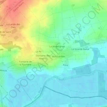 Mappa topografica Le Châtaignier, altitudine, rilievo
