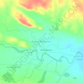 Mappa topografica Raghunadhapalem, altitudine, rilievo