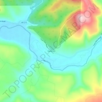 Mappa topografica Redding, altitudine, rilievo