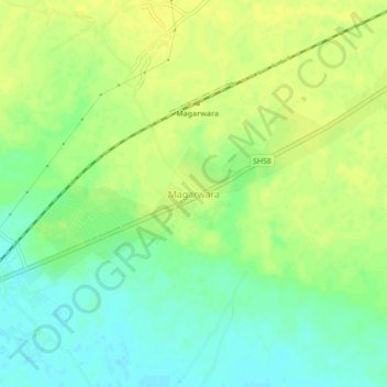 Mappa topografica Magarwara, altitudine, rilievo