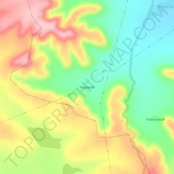 Mappa topografica Nagwadi, altitudine, rilievo