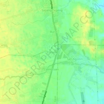 Mappa topografica Estrada, altitudine, rilievo