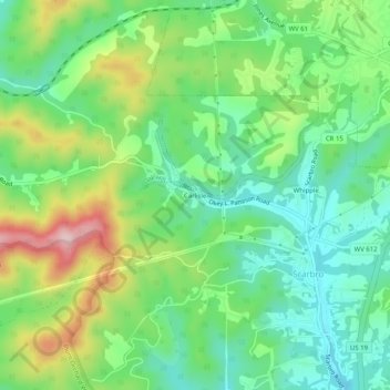 Mappa topografica Carlisle, altitudine, rilievo