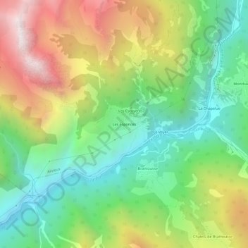Mappa topografica Les Esponces, altitudine, rilievo