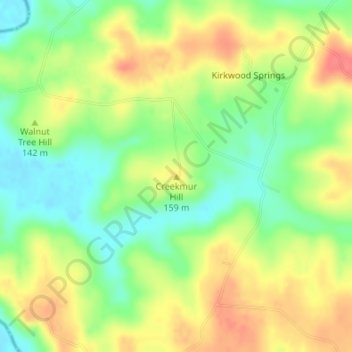 Mappa topografica Creekmur Hill, altitudine, rilievo